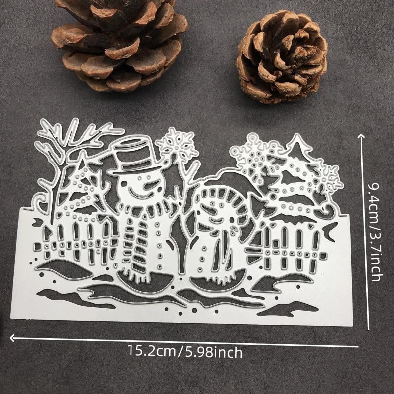 Lapoo Christmas Metal Cutting Die for Scrapbooking, 3D Backgrounds Frame New Cutting Dies DIY Album Card Making Decor Paper Metal Die Cuts Party Wedding Decorations (Christmas Snowman 6 x 3.7 in) - Image 2